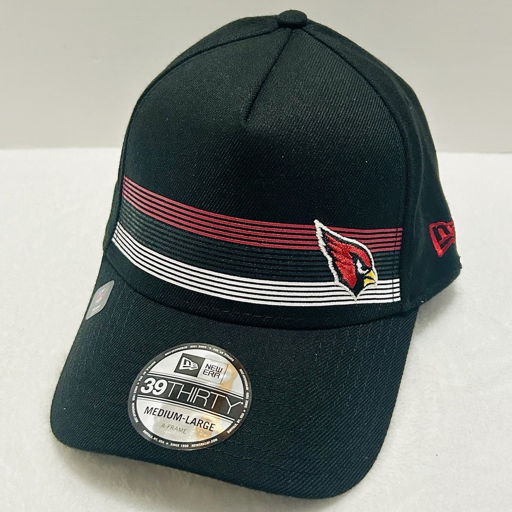 New Era Arizona Cardinals A-Frame Stripe 39THIRTY Stretch Flex Hat Cap M/L Black